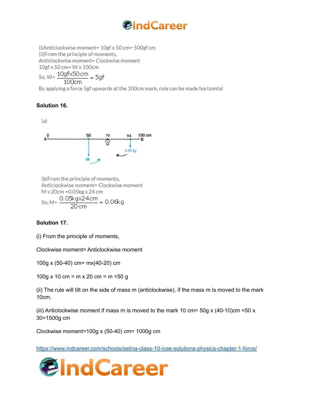 Selina Class 10 ICSE Solutions Physics : Chapter 1- Force - Page 15
