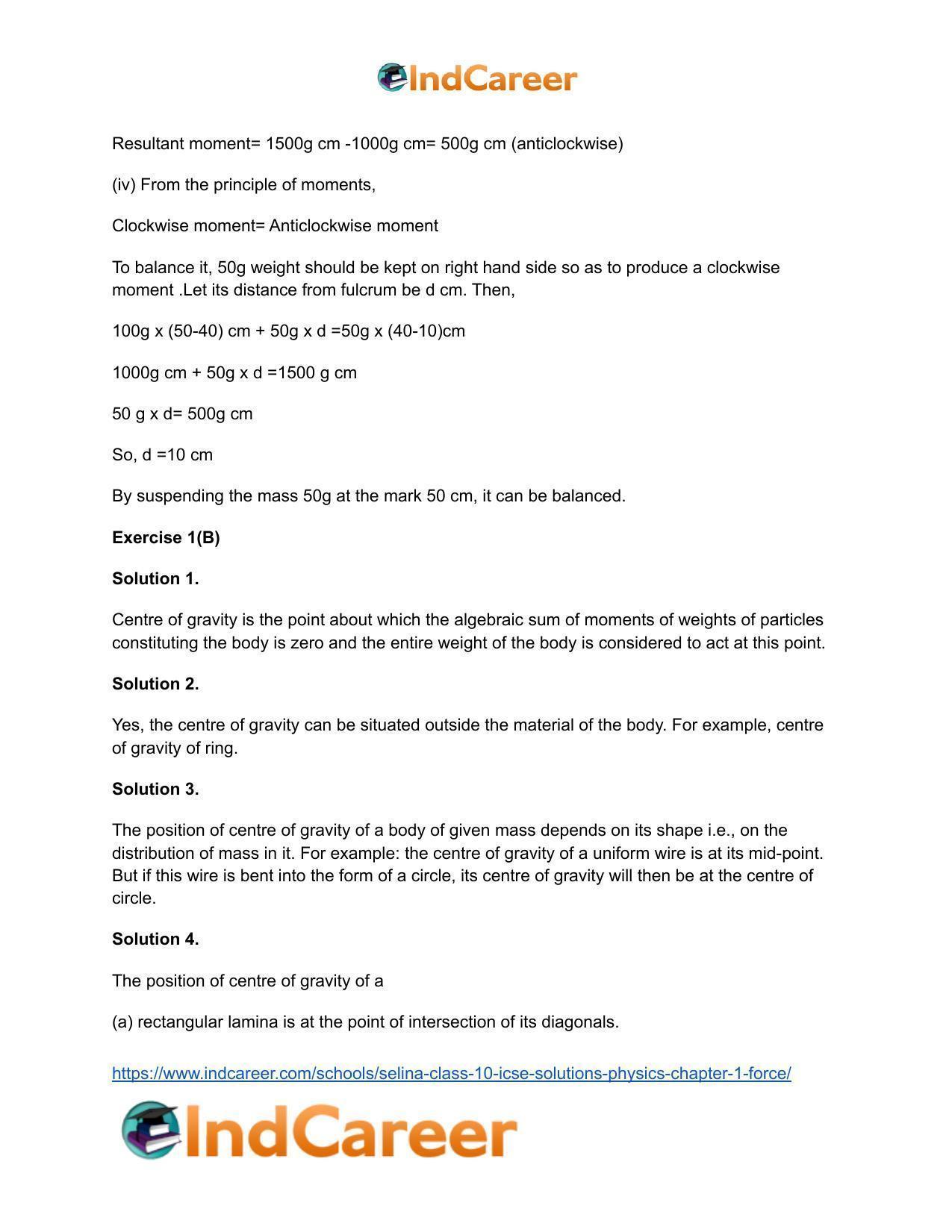 Selina Class 10 ICSE Solutions Physics : Chapter 1- Force - Page 16