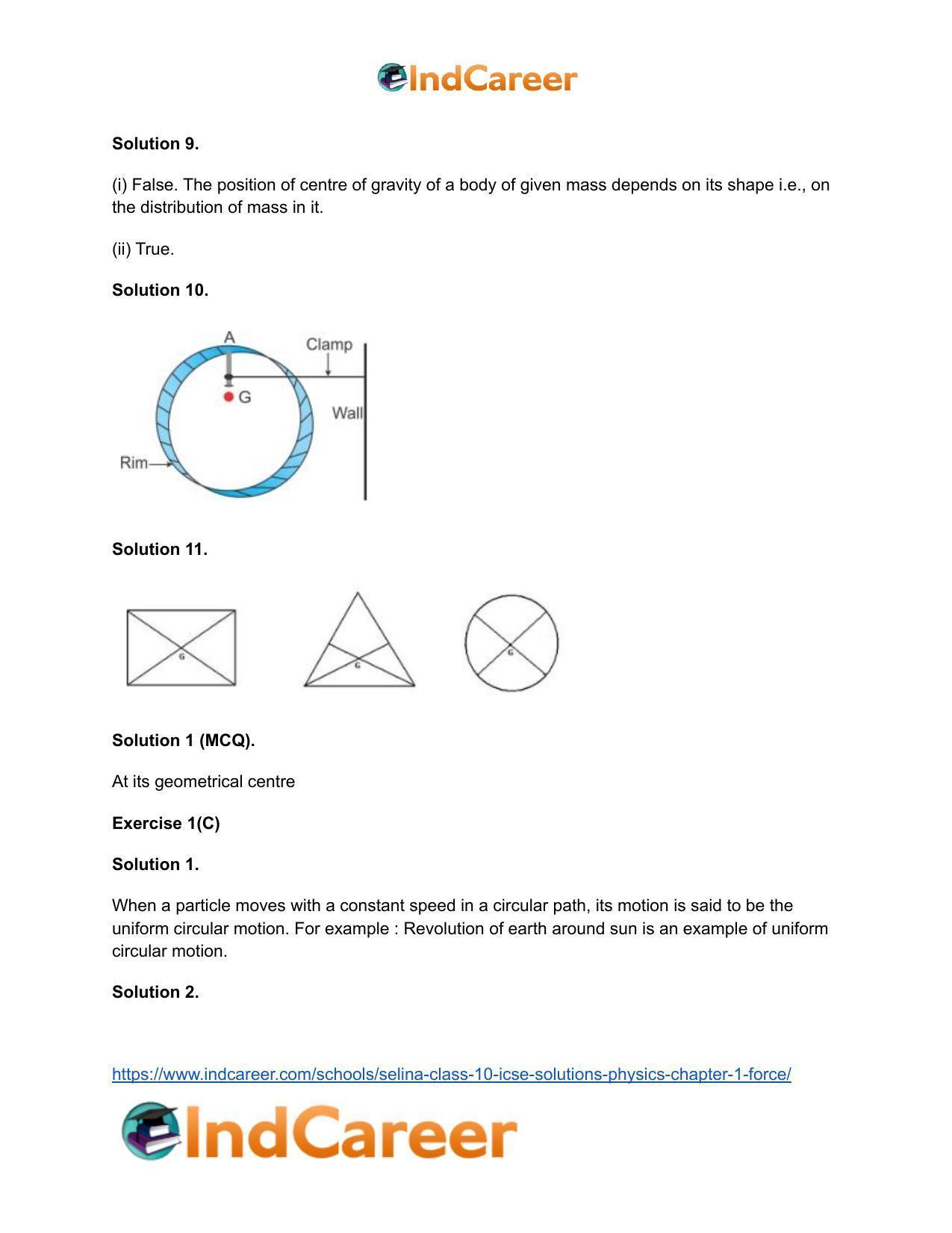 Selina Class 10 ICSE Solutions Physics : Chapter 1- Force - Page 18