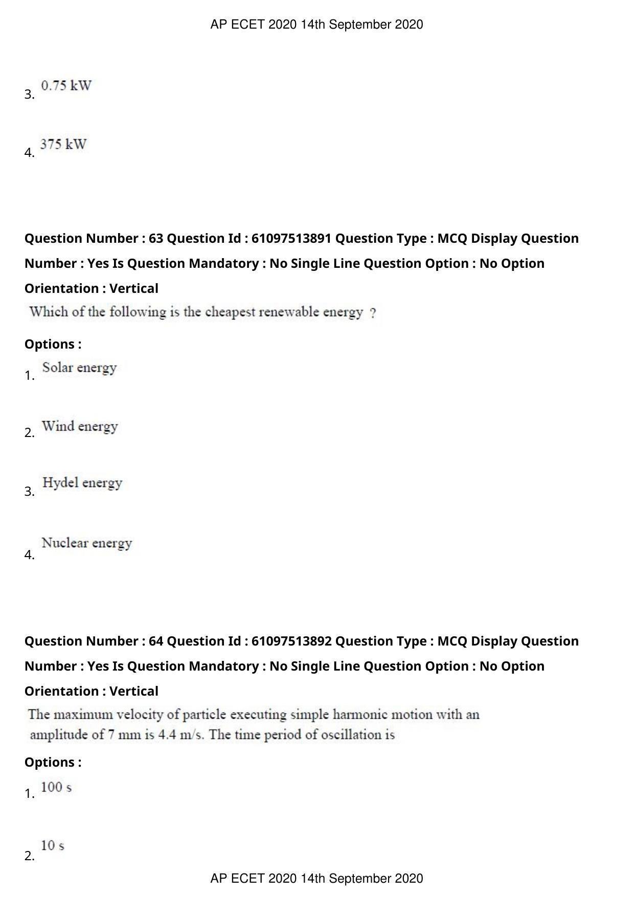 AP ECET 2020 - Electrical and Electronics Engineering (Preview) Question Paper With Preliminary Keys - Page 36