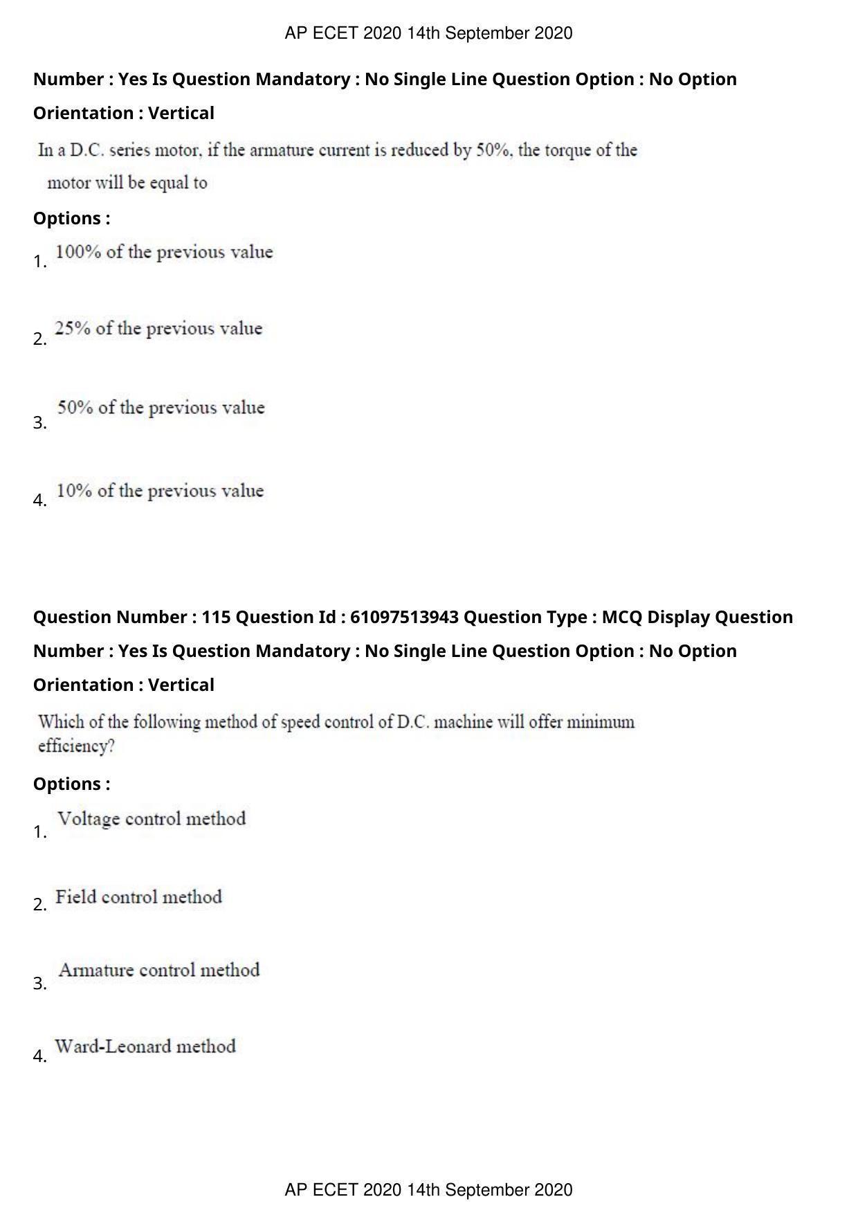 AP ECET 2020 - Electrical and Electronics Engineering (Preview) Question Paper With Preliminary Keys - Page 63