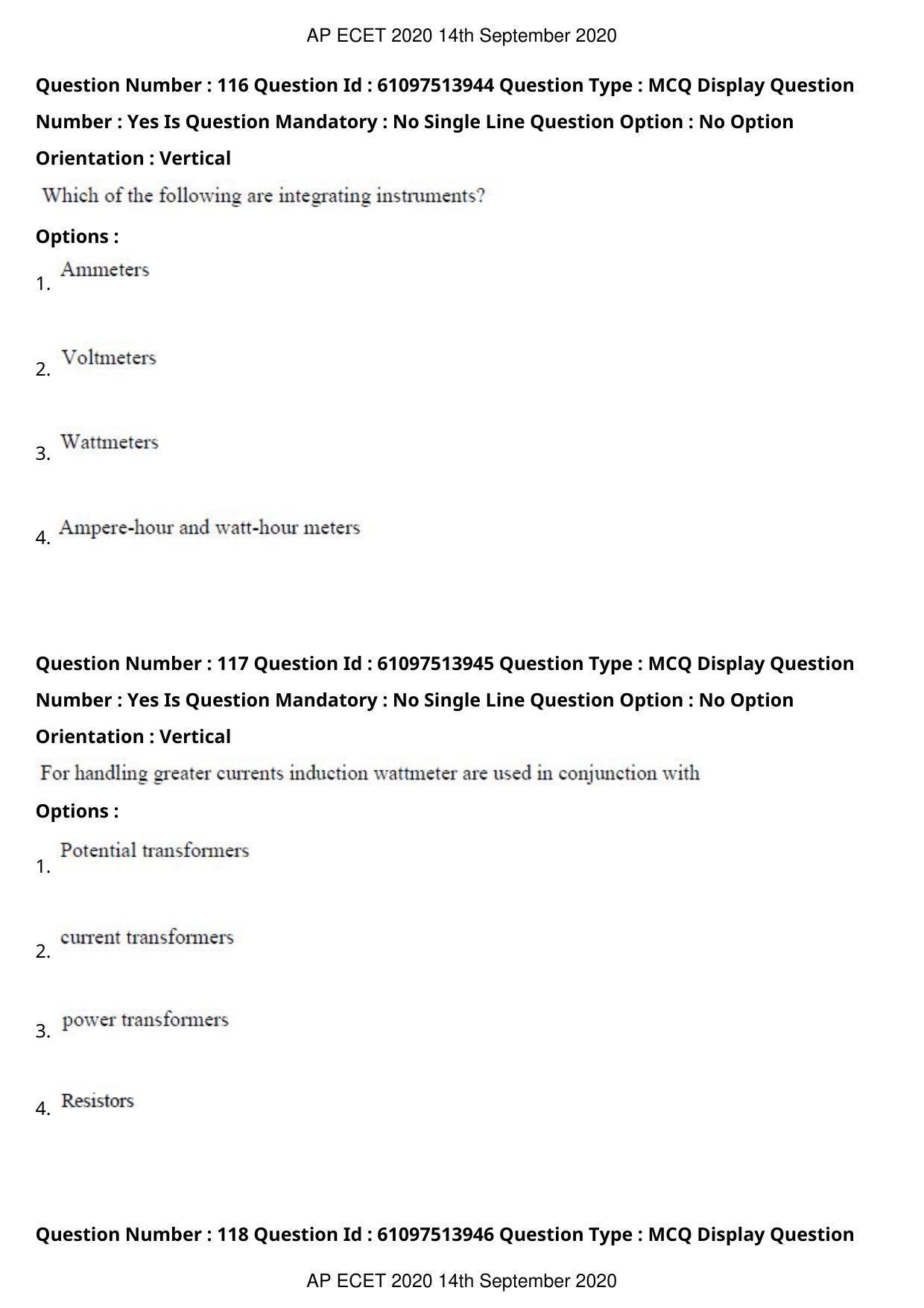 AP ECET 2020 - Electrical and Electronics Engineering (Preview) Question Paper With Preliminary Keys - Page 64