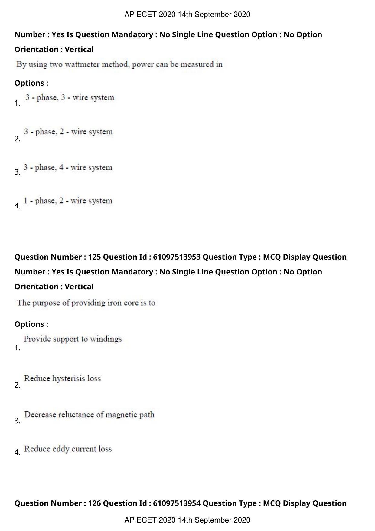 AP ECET 2020 - Electrical and Electronics Engineering (Preview) Question Paper With Preliminary Keys - Page 68