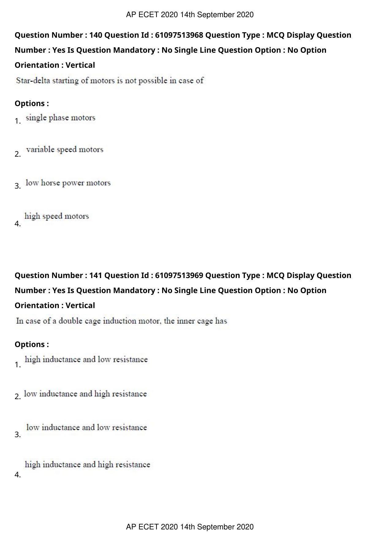AP ECET 2020 - Electrical and Electronics Engineering (Preview) Question Paper With Preliminary Keys - Page 76