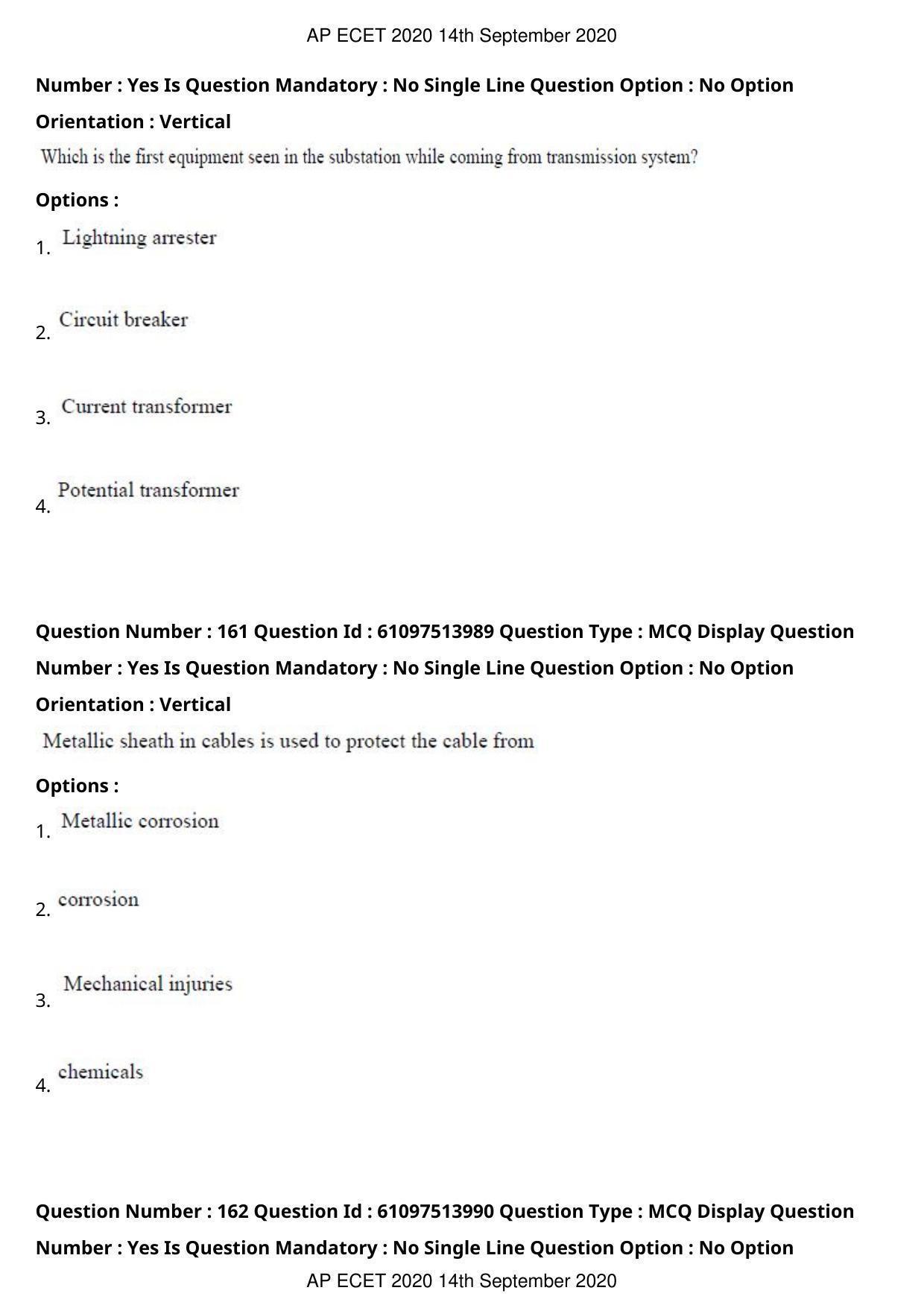 AP ECET 2020 - Electrical and Electronics Engineering (Preview) Question Paper With Preliminary Keys - Page 86