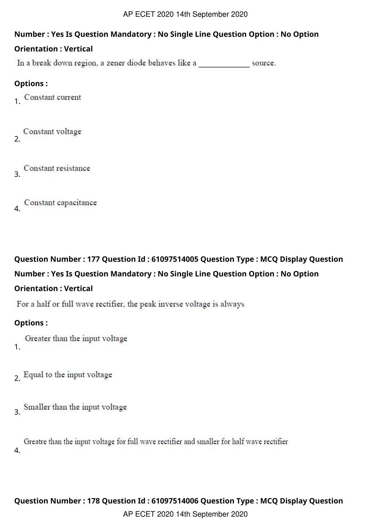 AP ECET 2020 - Electrical and Electronics Engineering (Preview) Question Paper With Preliminary Keys - Page 94