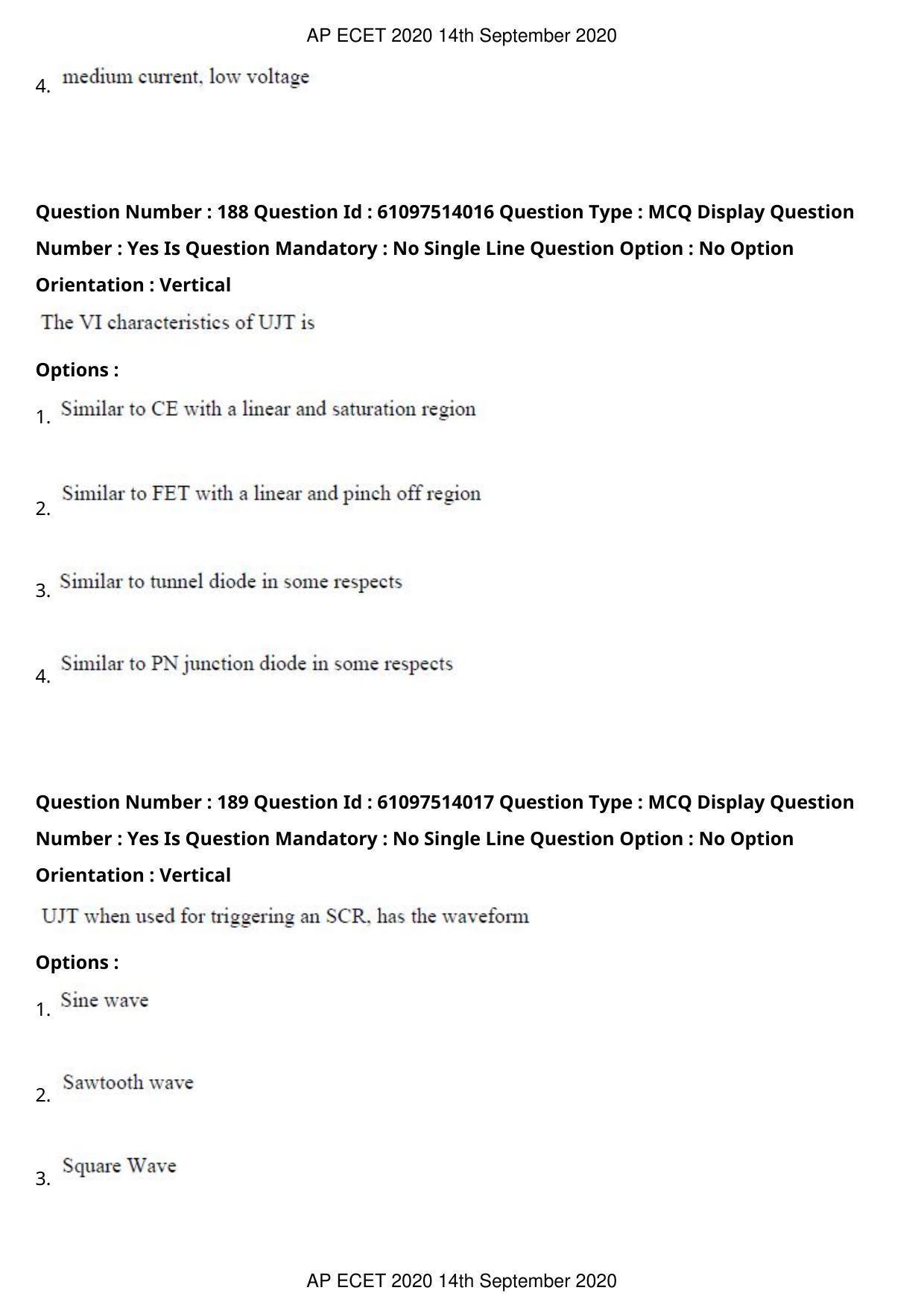 AP ECET 2020 - Electrical and Electronics Engineering (Preview) Question Paper With Preliminary Keys - Page 100