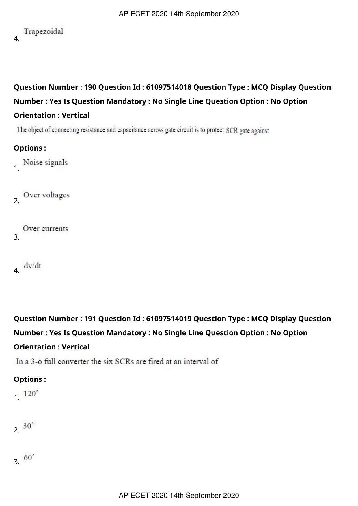 AP ECET 2020 - Electrical and Electronics Engineering (Preview) Question Paper With Preliminary Keys - Page 101