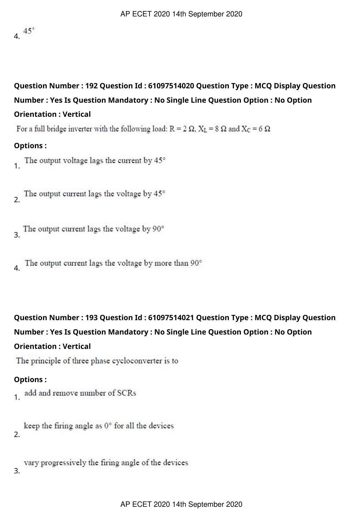 AP ECET 2020 - Electrical and Electronics Engineering (Preview) Question Paper With Preliminary Keys - Page 102