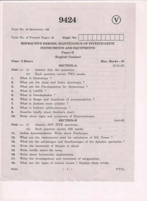 AP Inter 2nd Yea OT-II-9424 March-2019-Vocational Question Paper