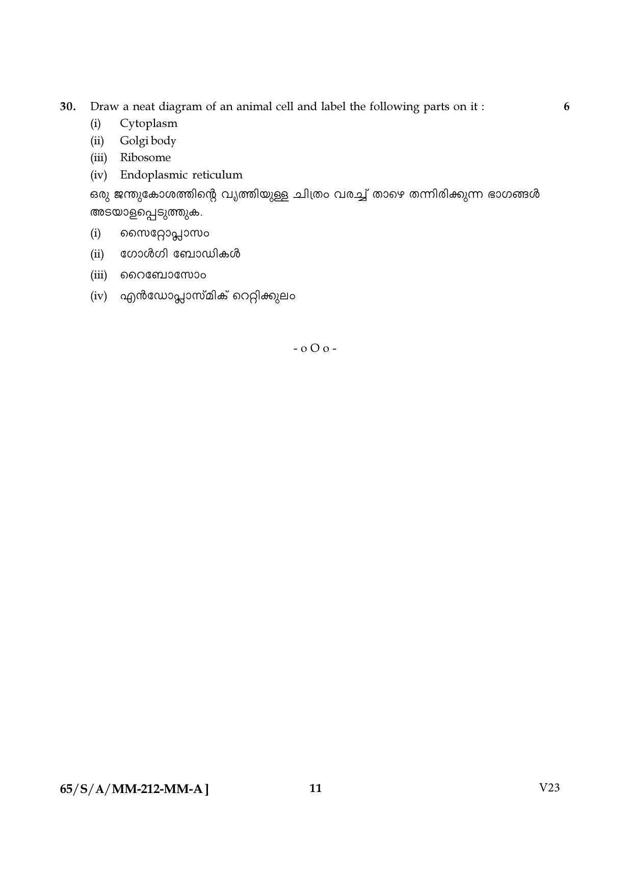 NIOS 2023 Class 10 Science & Technology Malayalam Question Paper - Page 11
