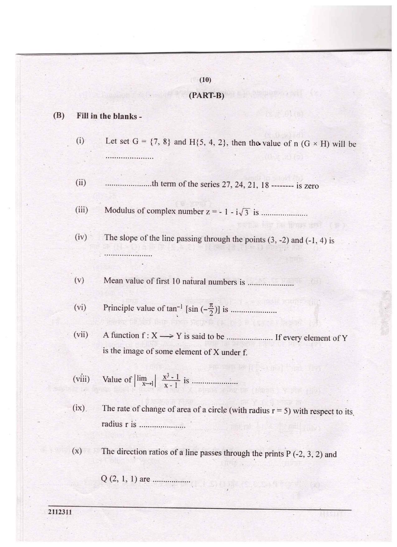 CGSOS Class 12 Mathematics Question Paper - Page 10