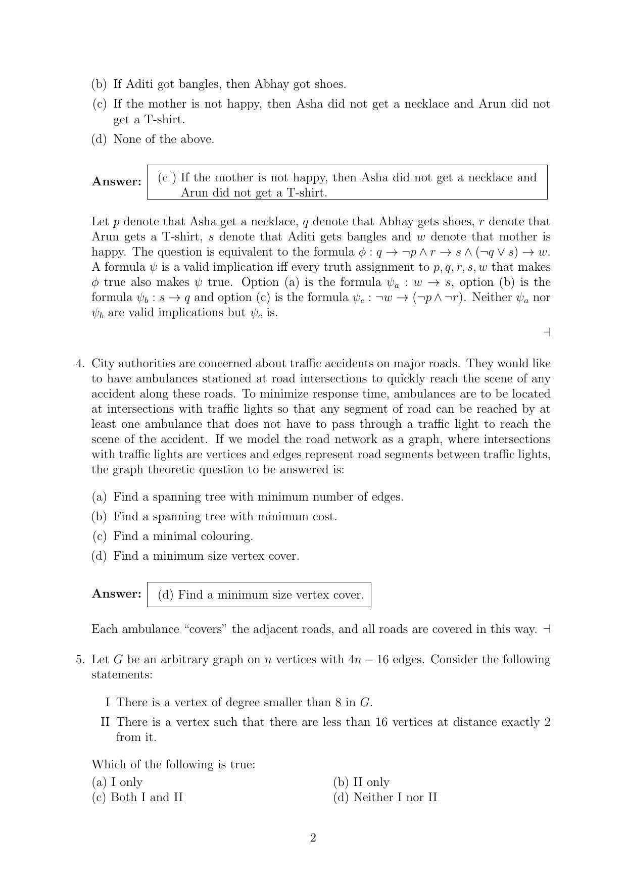 CMI Entrance Exam 2017 Solutions MSc/PhD Computer Science - Page 2