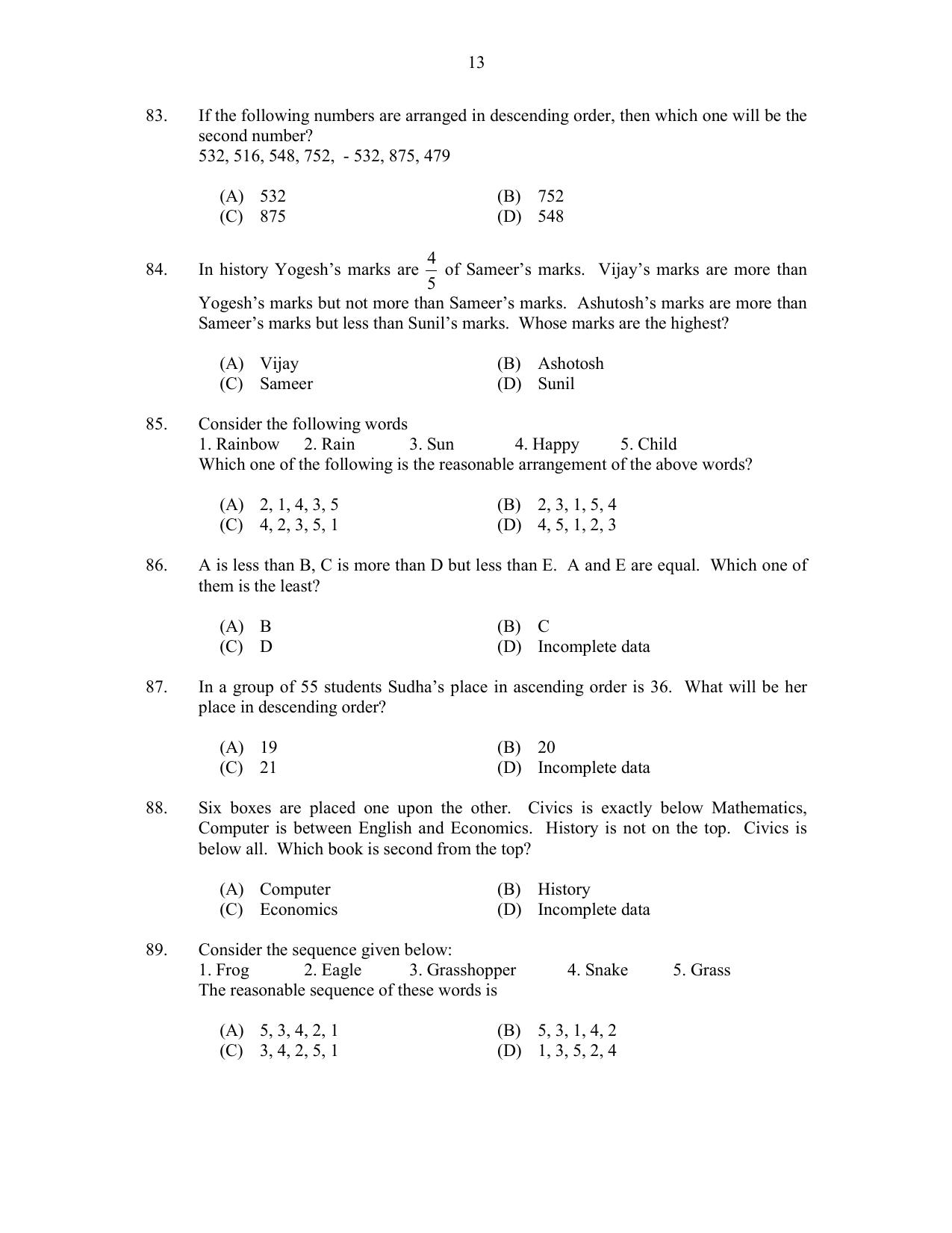 CUSAT CAT 2017 LLM Final Question Paper - Page 13