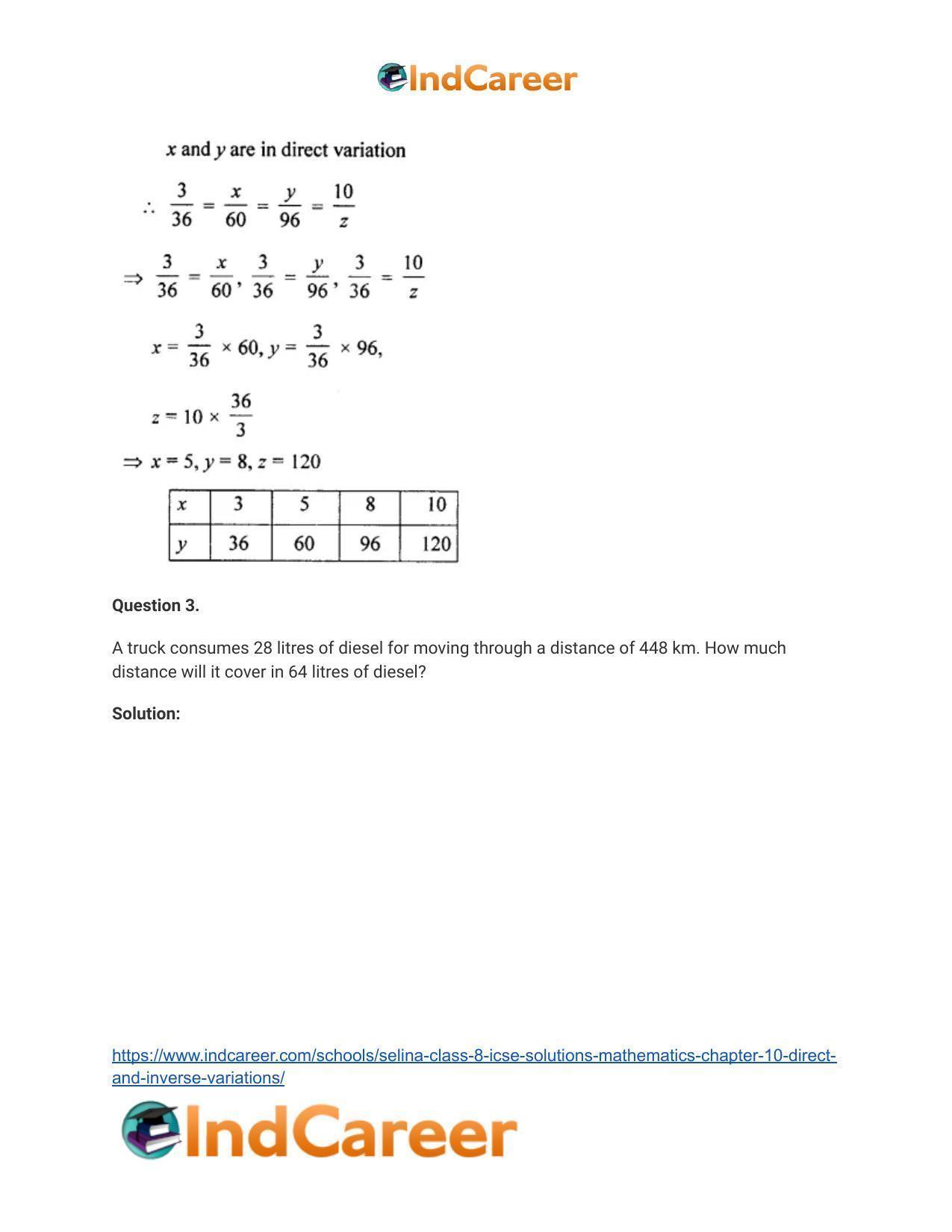 Selina Class 8 ICSE Solutions Mathematics : Chapter 10- Direct and Inverse Variations - Page 5