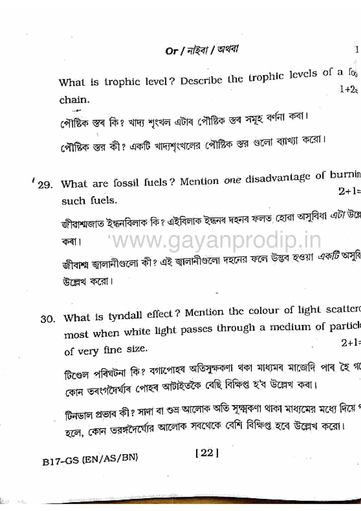 SEBA HSLC General Science Question Paper 2017 - Page 22
