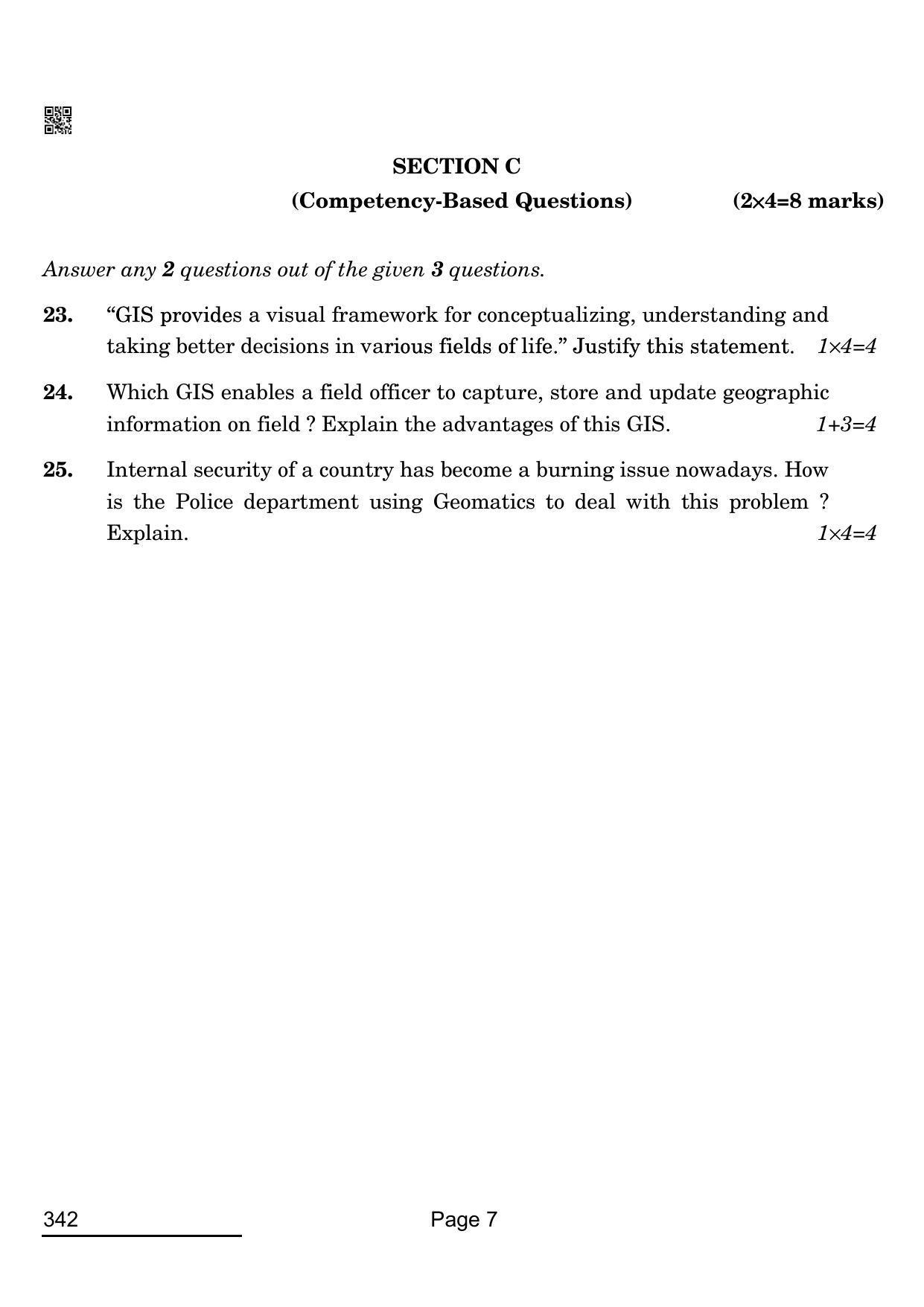 CBSE Class 12 342_Geospatial Technology 2022 Question Paper - Page 7