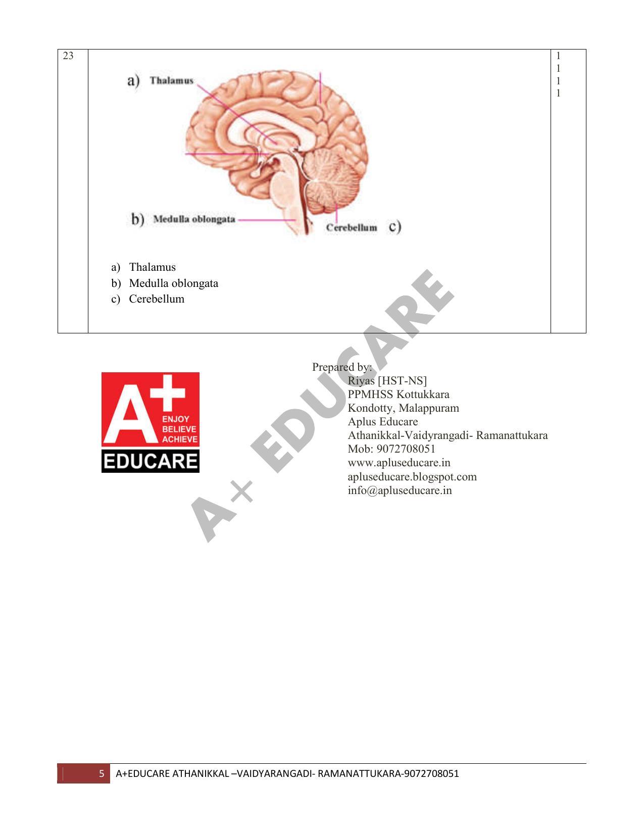 Kerala SSLC 2019  Biology Answer Key (EM) - Page 5