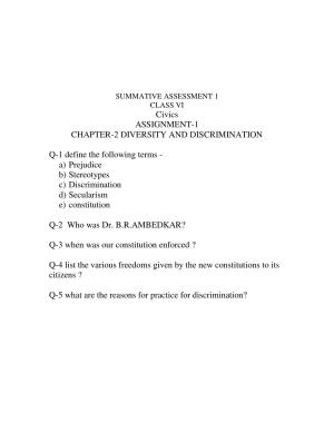 CBSE Worksheets for Class 6 Social Science Civics Assignment 2