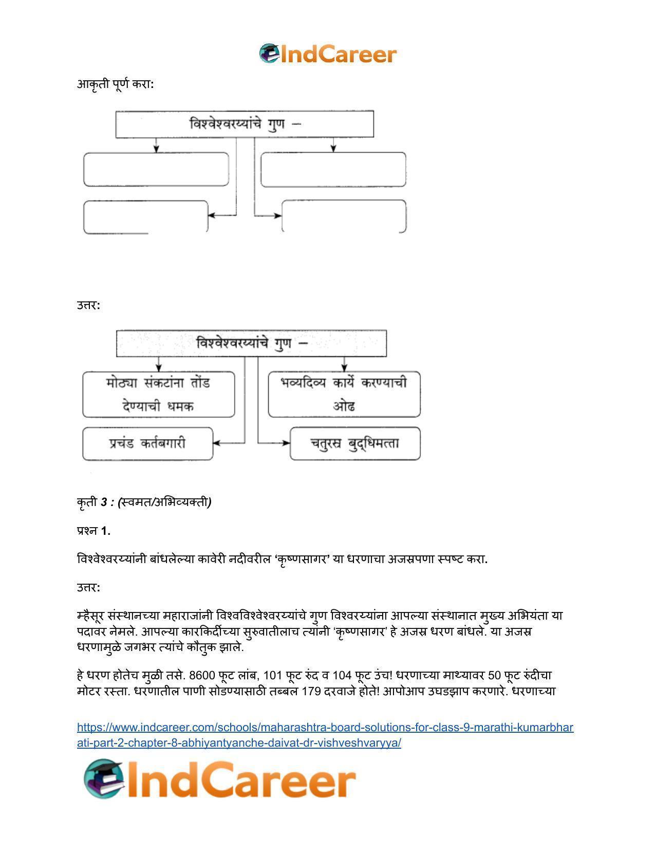 Maharashtra Board Solutions for Class 9- Marathi Kumarbharati (Part- 2): Chapter 8- अभियंत्यांचे दैवत-डॉ. विश्वेश्वरय्या - Page 13