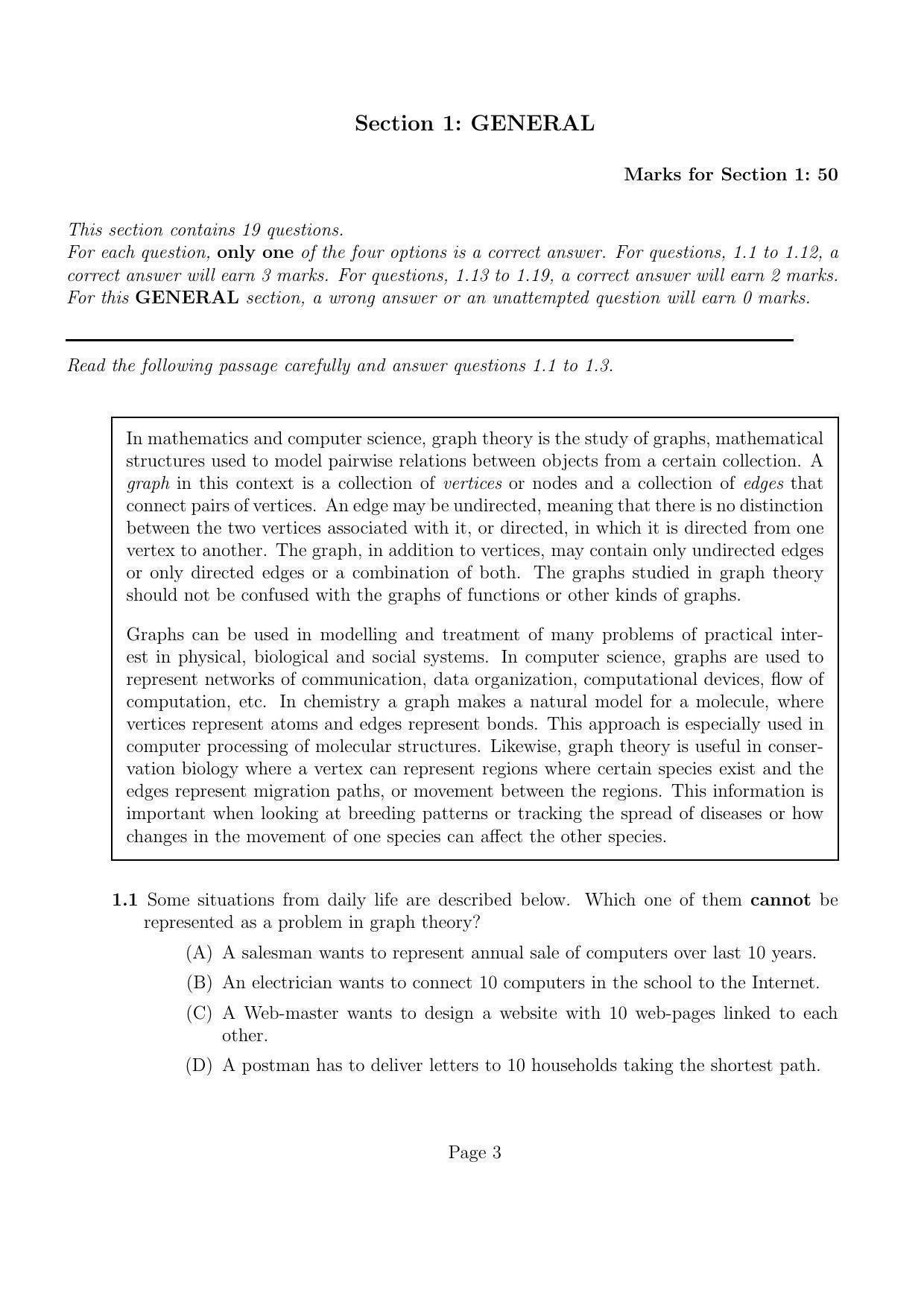 LPU NEST Question Paper 2012 SET A - Page 3