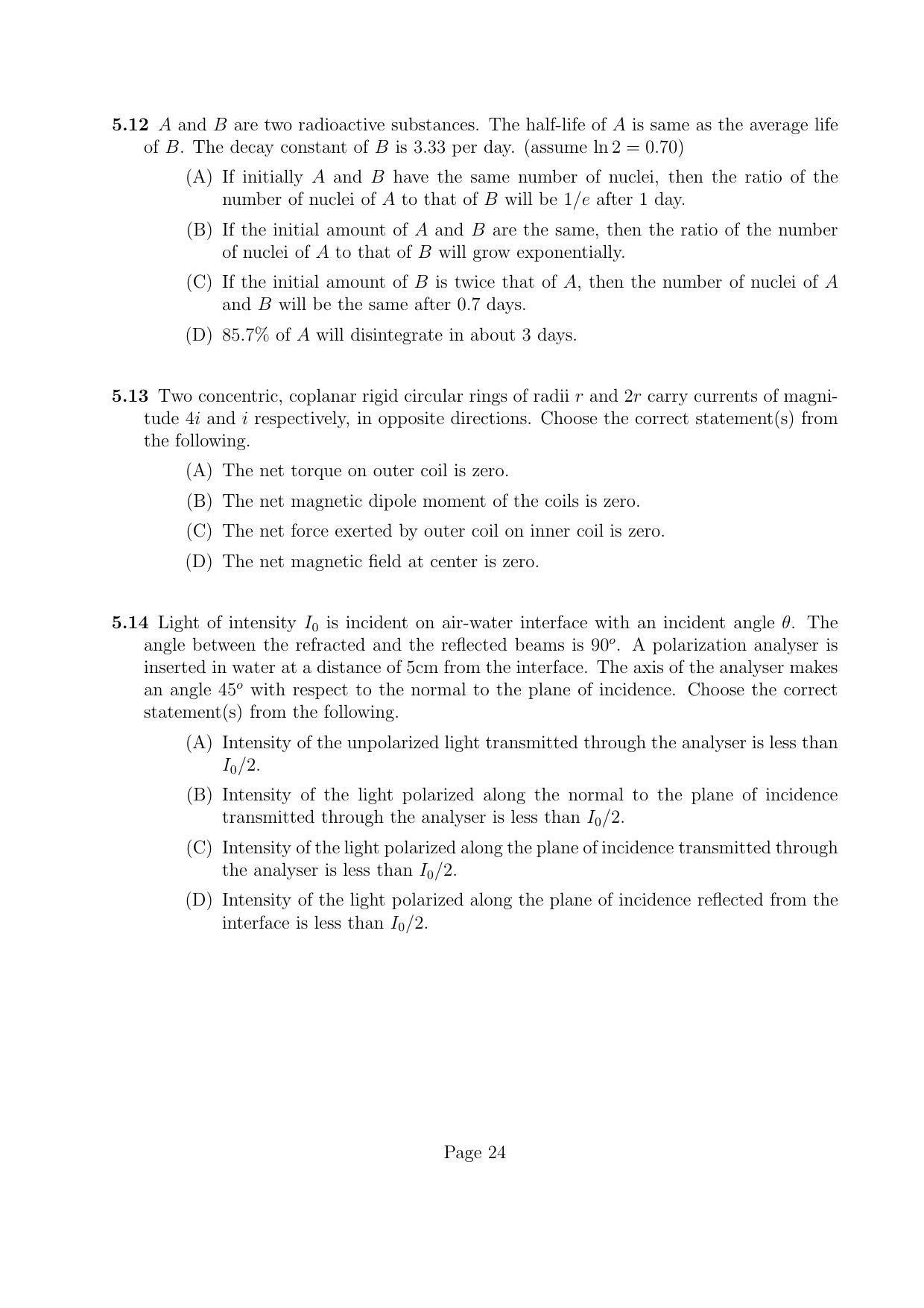 LPU NEST Question Paper 2012 SET A - Page 24