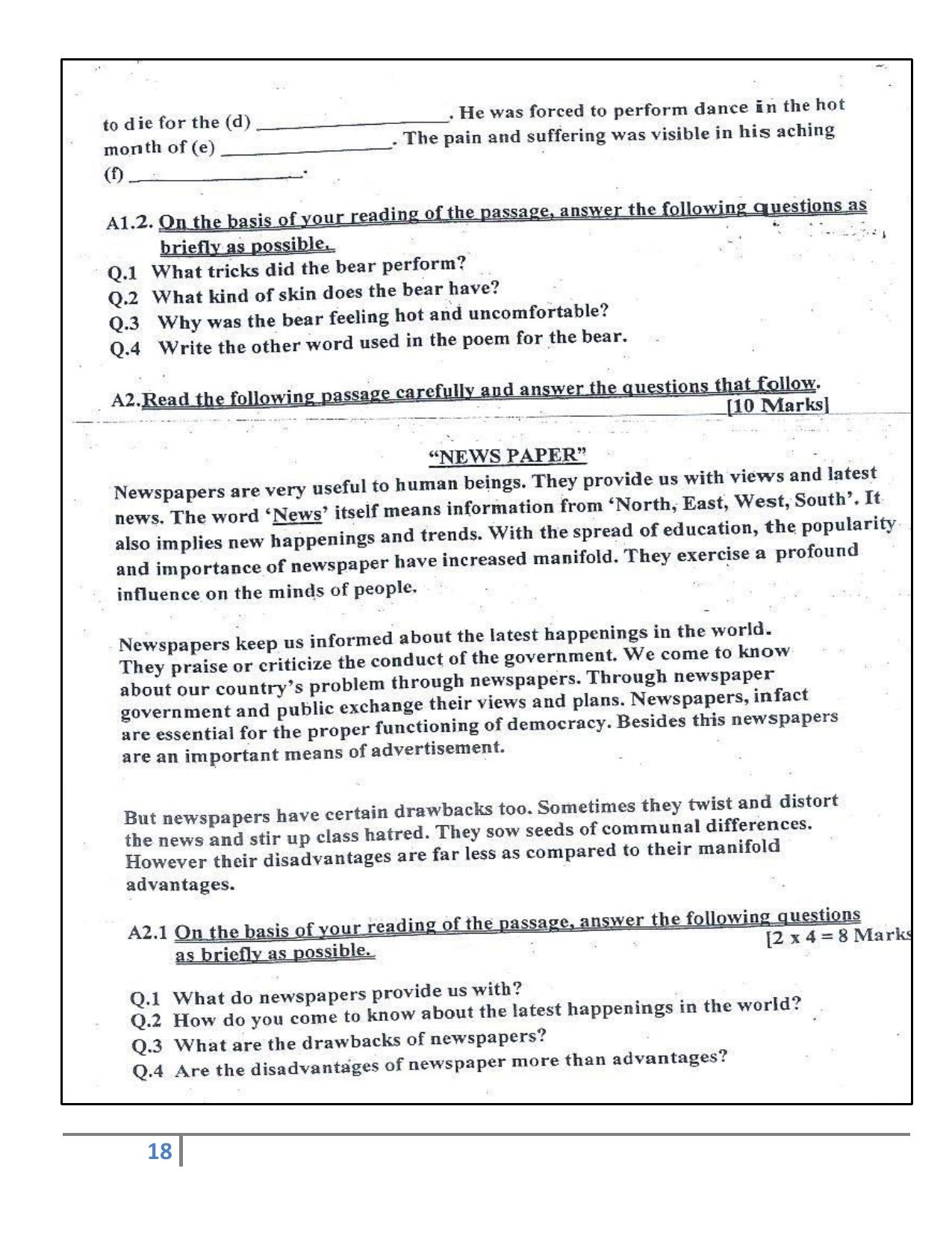 Worksheet for Class 4 English Assignment 145 Grammer - Page 2