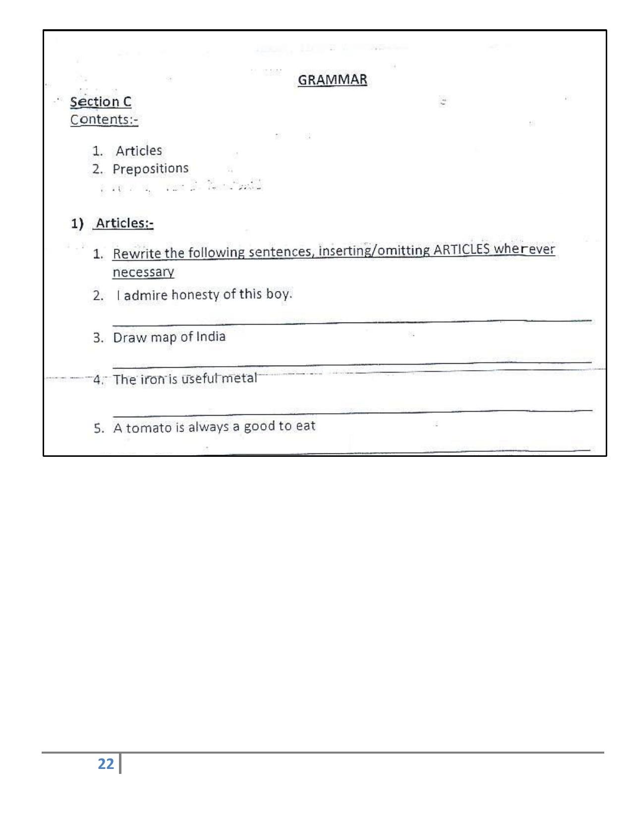 Worksheet for Class 4 English Assignment 145 Grammer - Page 6