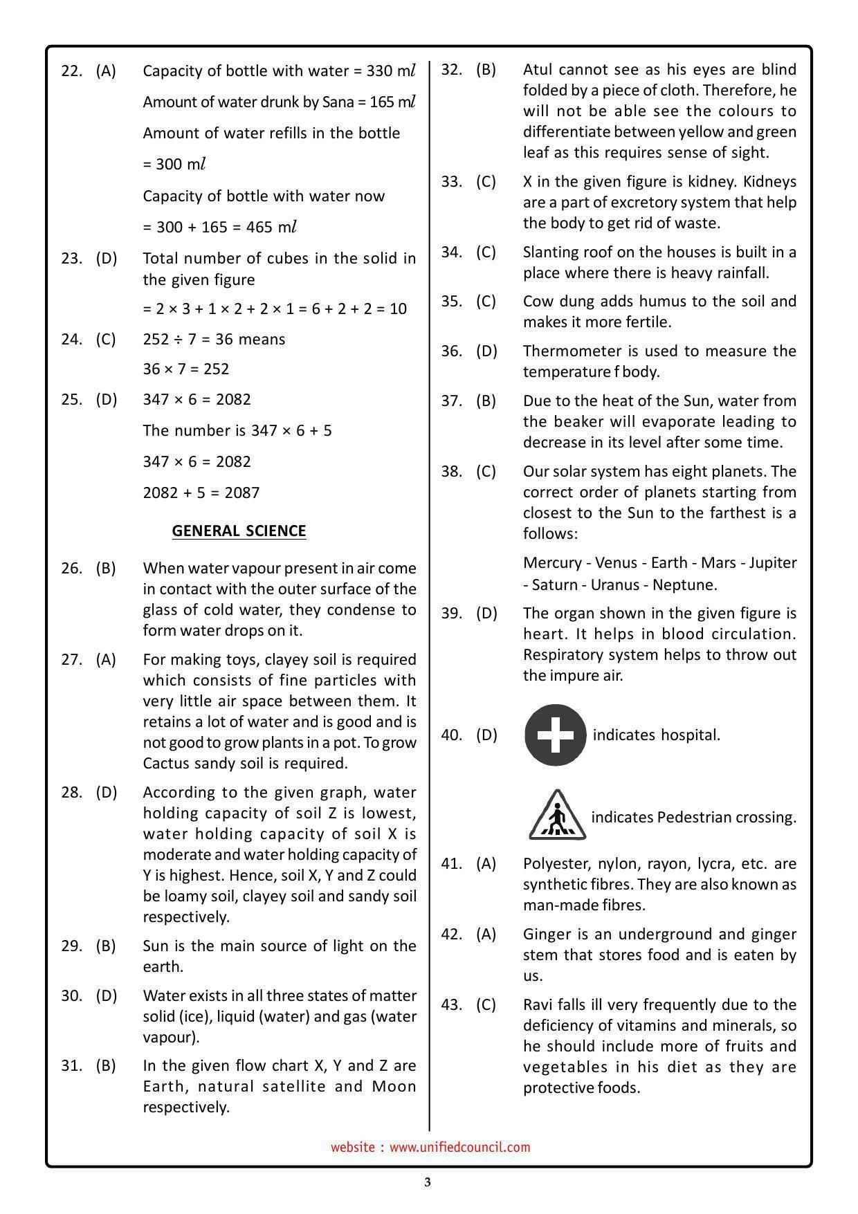 NSTSE 2023 Class 3 Answer Key (Paper Code 489) - Page 3