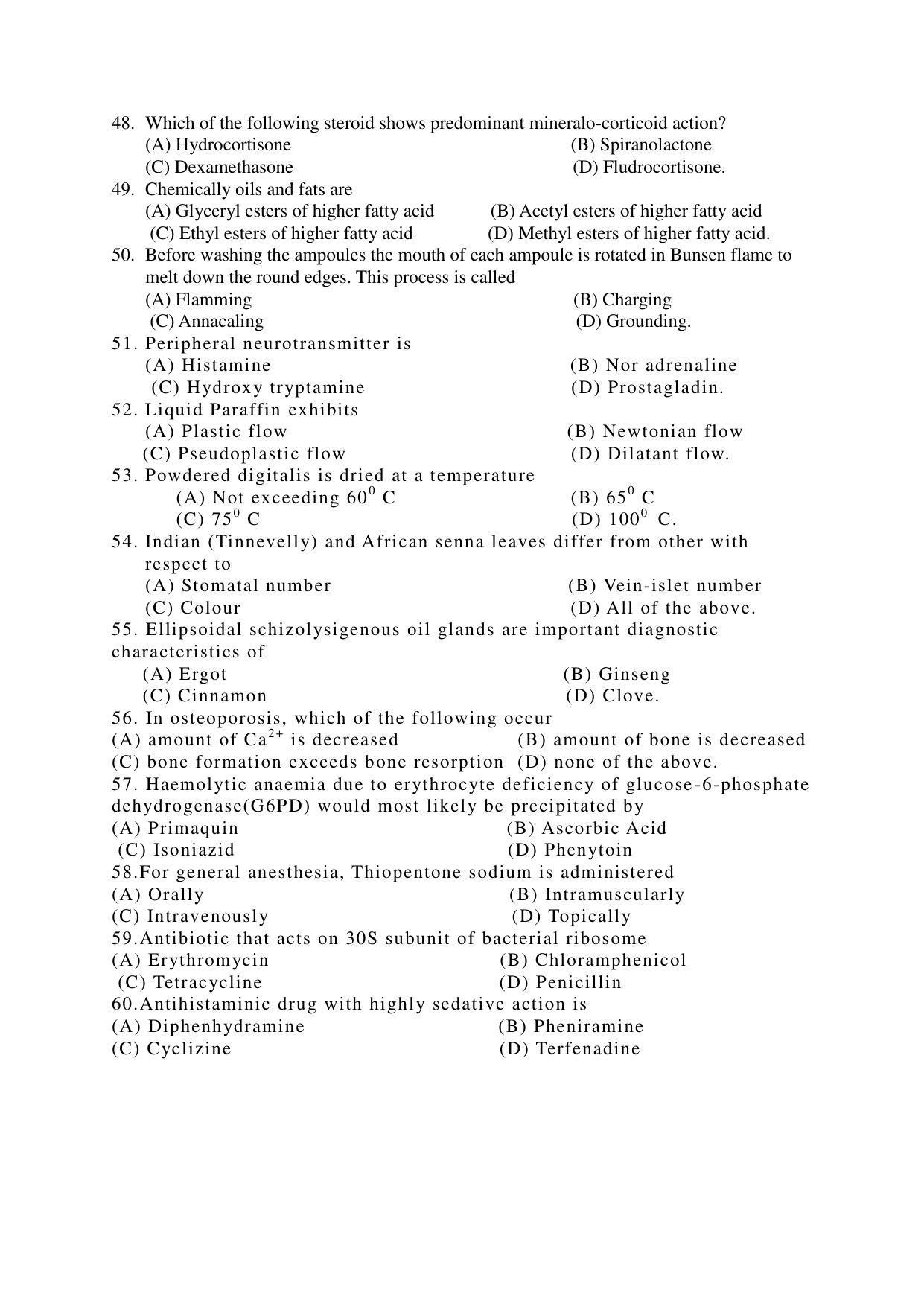 OJEE 2015 PHARMACY (Diploma, Lateral Entry) Question Paper - Page 4