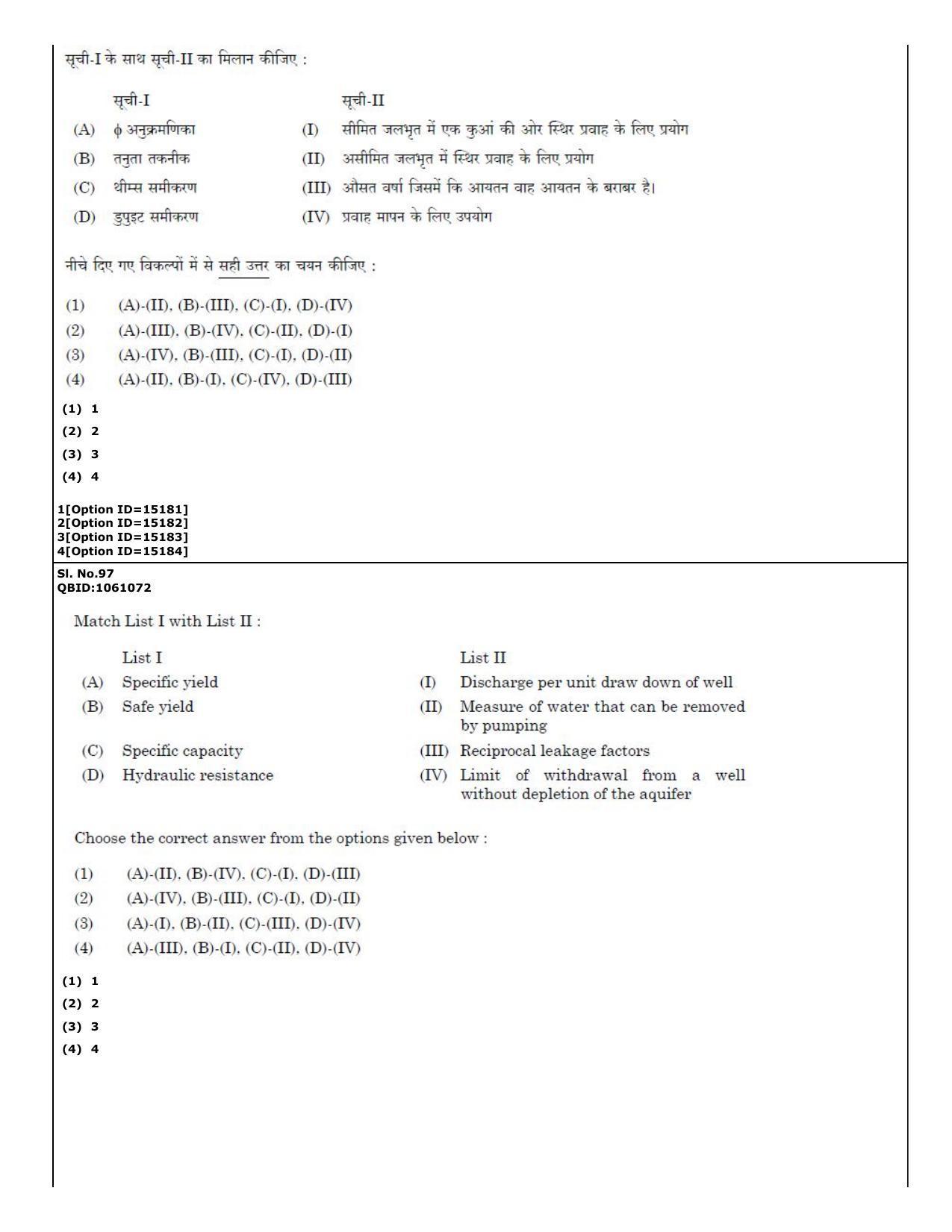 CUET (PG) 2022: PGQP-57 Water Engineering and Management (06-09-2022) Question Paper - Page 70