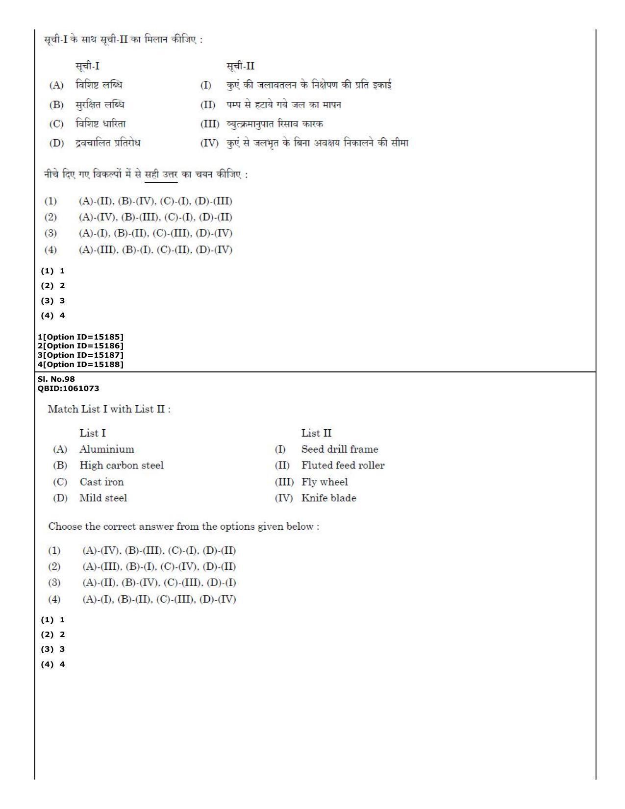 CUET (PG) 2022: PGQP-57 Water Engineering and Management (06-09-2022) Question Paper - Page 71