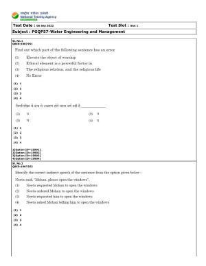 CUET (PG) 2022: PGQP-57 Water Engineering and Management (06-09-2022) Question Paper