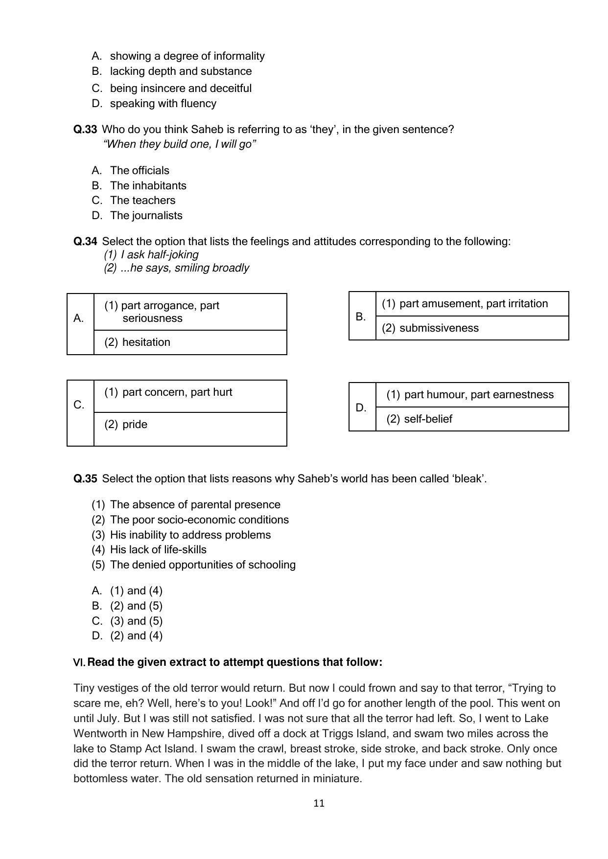 CBSE Class 12 English Core Sample Paper 2021-22 - Page 11