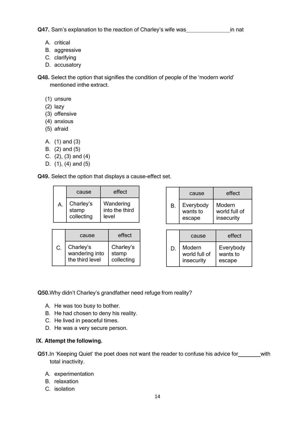 CBSE Class 12 English Core Sample Paper 2021-22 - Page 14