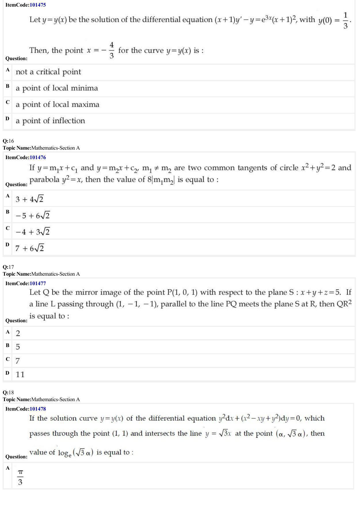 JEE Mains 2022: BTech English (Shift 1) 25-06-2022 Question Paper - Page 6