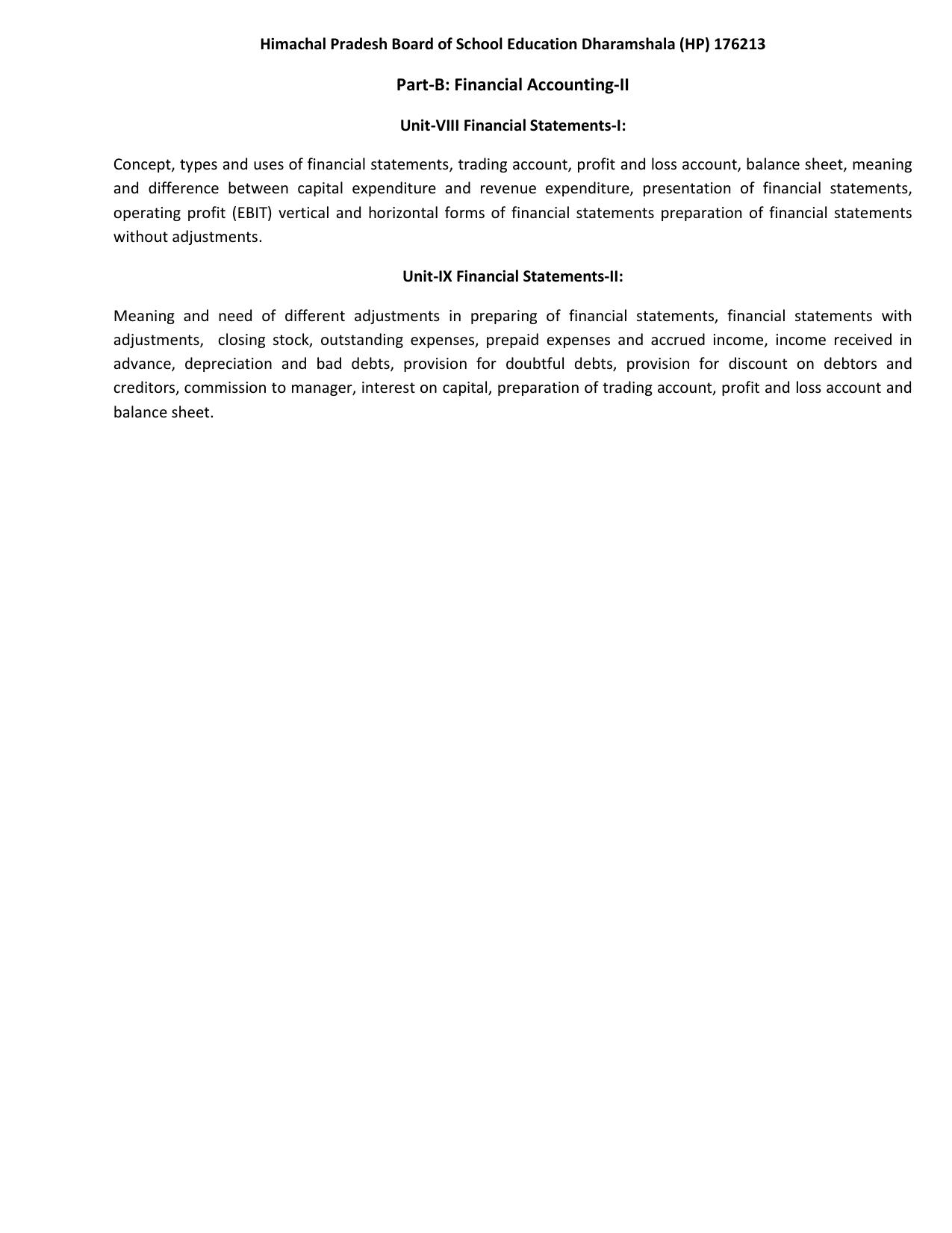 HP Board Class 11th Syllabus for Accountancy - Page 3