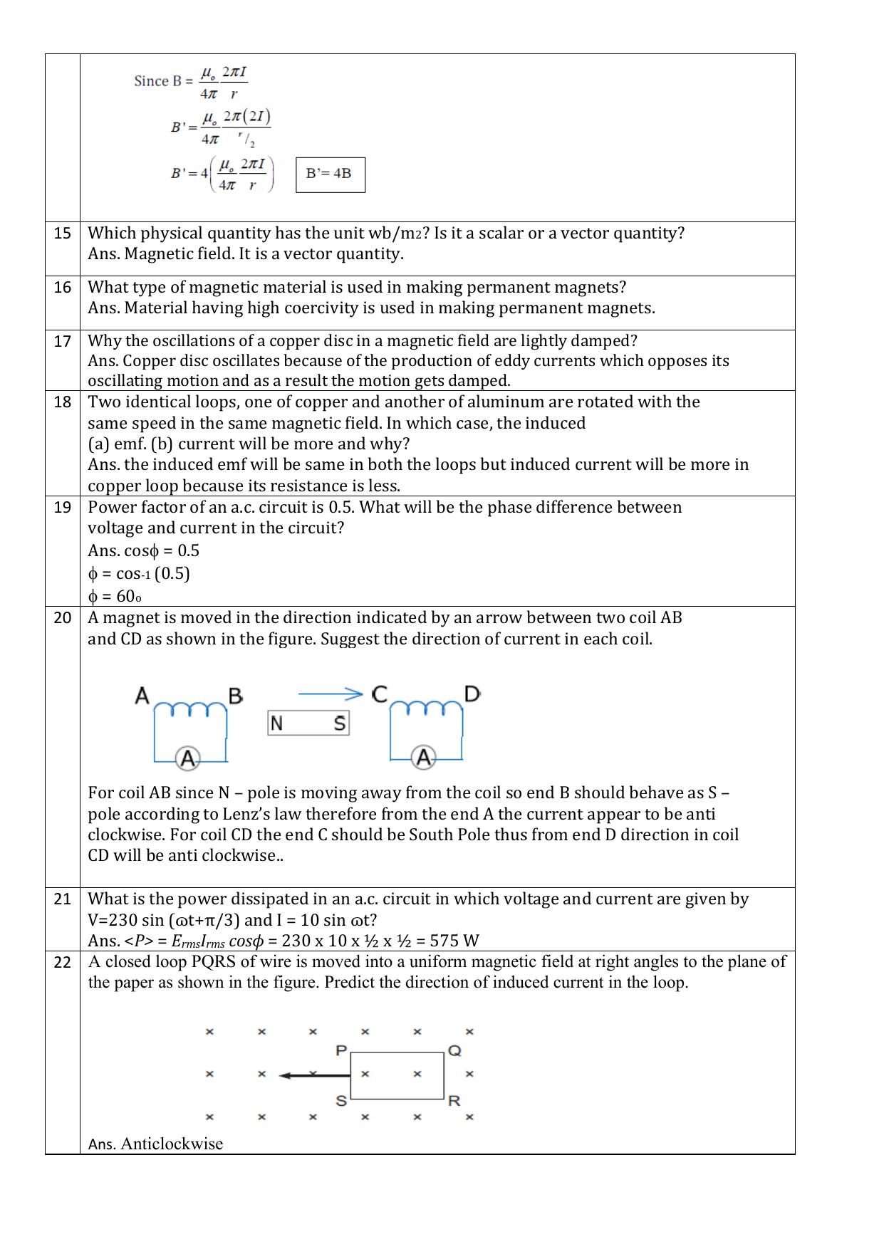 CBSE Class 12 Physics 1 mark Question Bank - Download Question Bank - Page 3