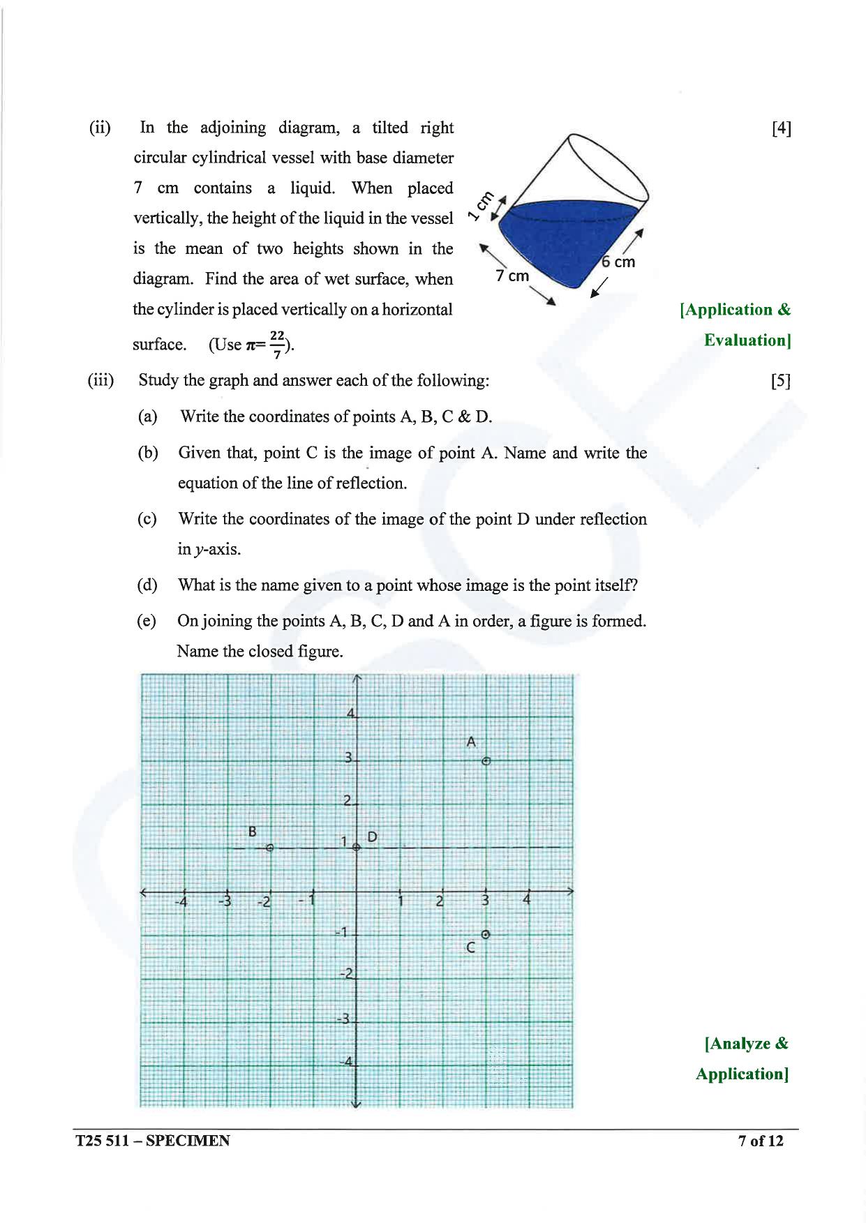 ICSE Class 10 2025 Mathematics (QP & MS) Specimen Paper - Page 7