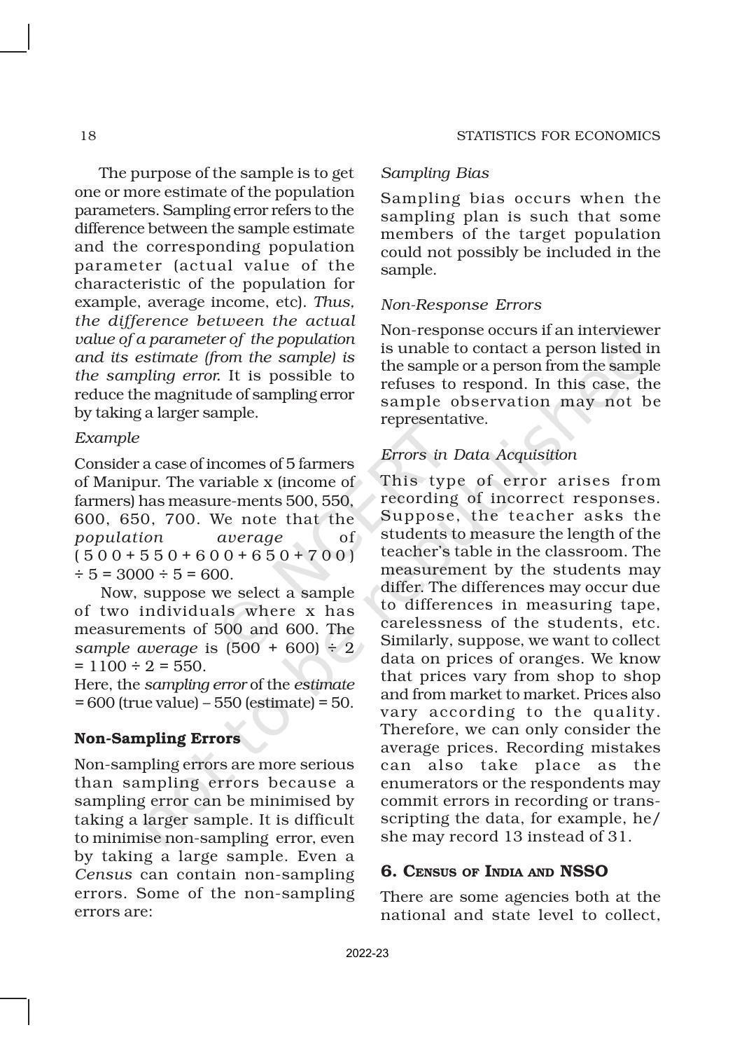 NCERT Book for Class 11 Economics (Statistic Economics) Chapter 2 Collection of Data - Page 10
