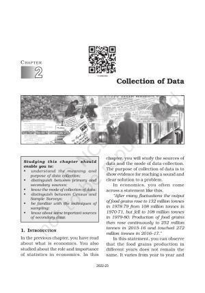 NCERT Book for Class 11 Economics (Statistic Economics) Chapter 2 Collection of Data