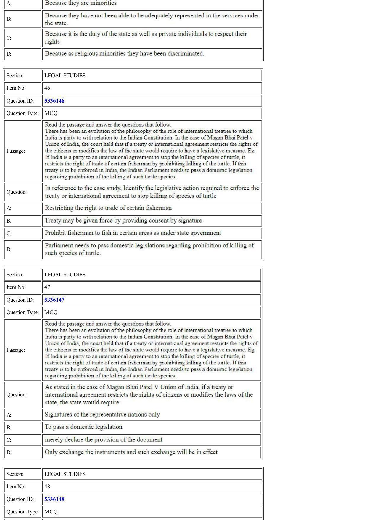 CUET 2022 Question Paper of Legal Studies - Page 15