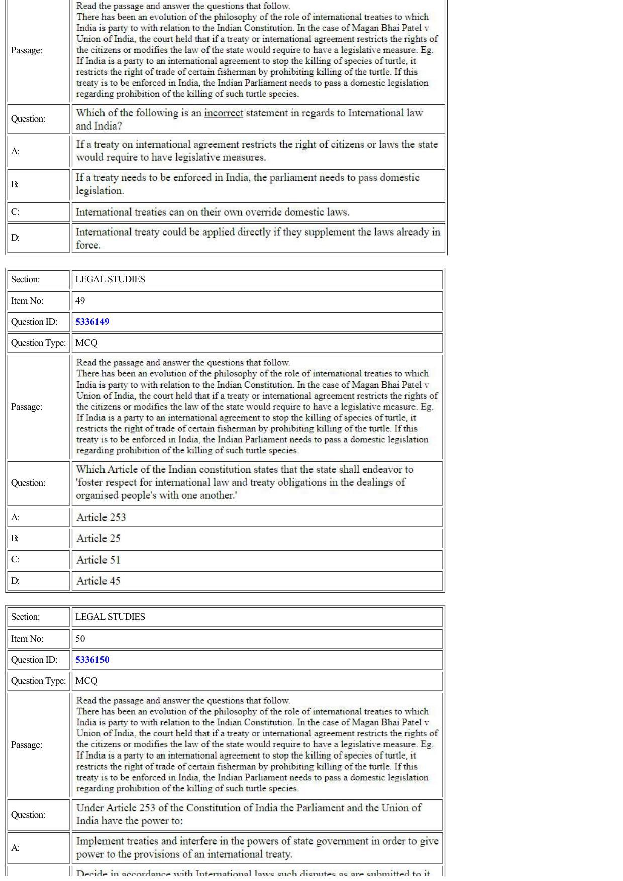 CUET 2022 Question Paper of Legal Studies - Page 16