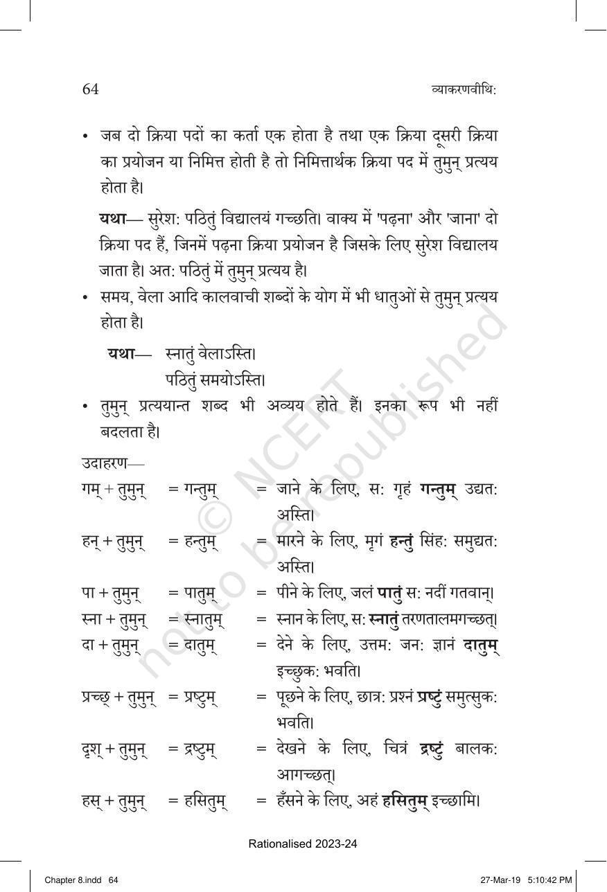 NCERT Book for Class 10 Sanskrit Chapter 8 प्रत्यय - Page 4