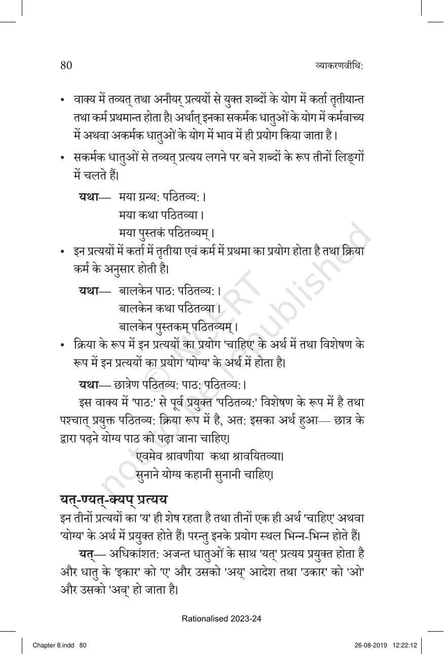 NCERT Book for Class 10 Sanskrit Chapter 8 प्रत्यय - Page 20