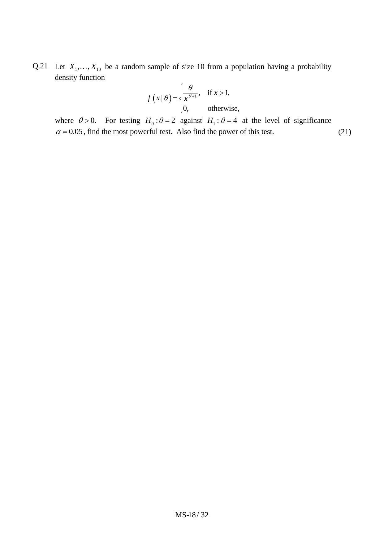 JAM 2011: MS Question Paper - Page 20