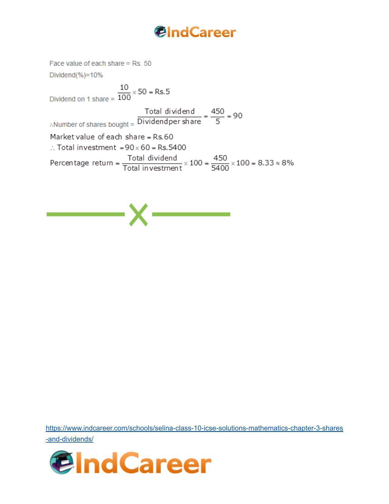 Selina Class 10 ICSE Solutions Mathematics : Chapter 3 -Shares and Dividends - Page 48