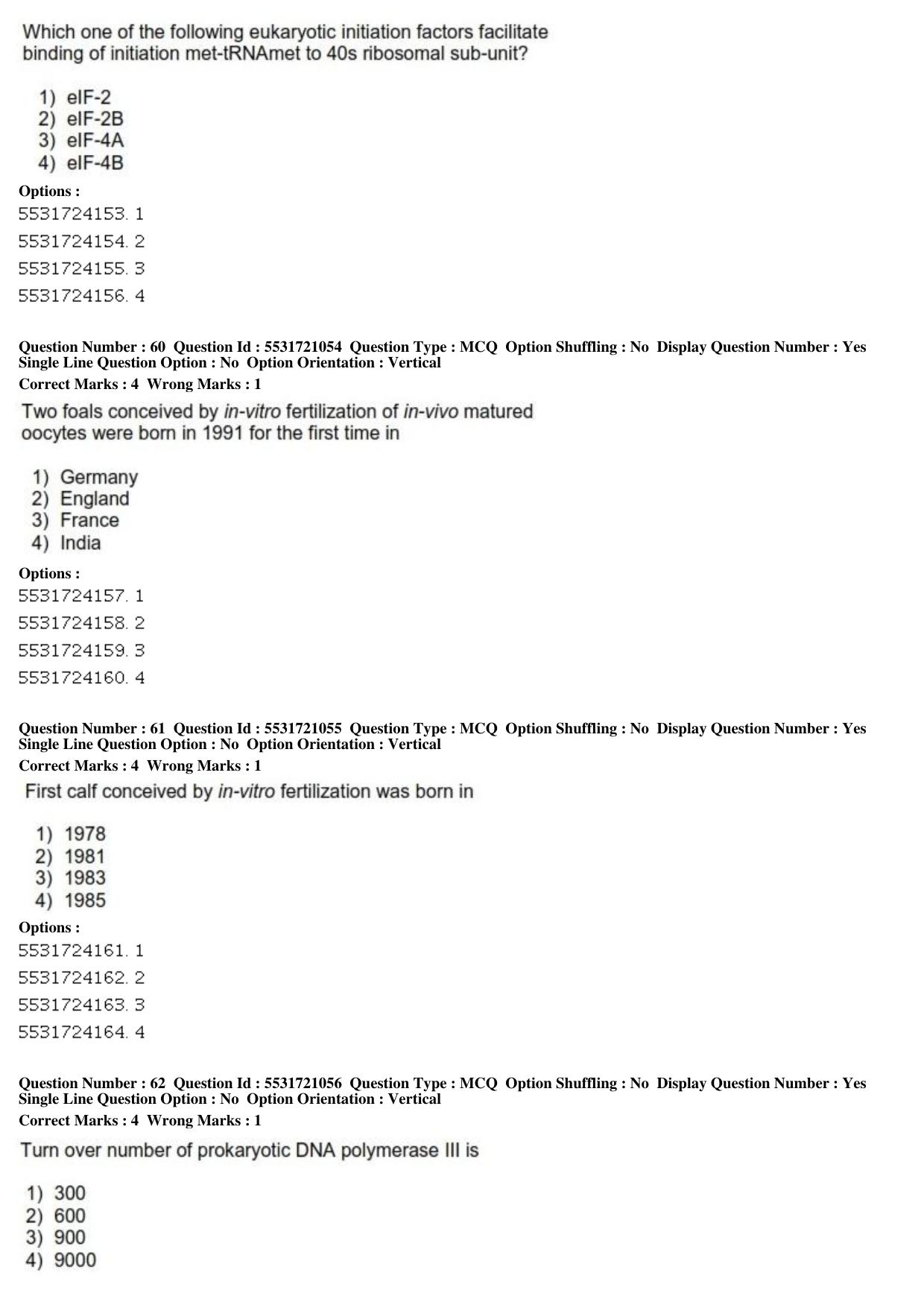 ICAR AIEEA PG 2019 ANIMAL BIOTECHNOLOGY Question Paper - Page 19