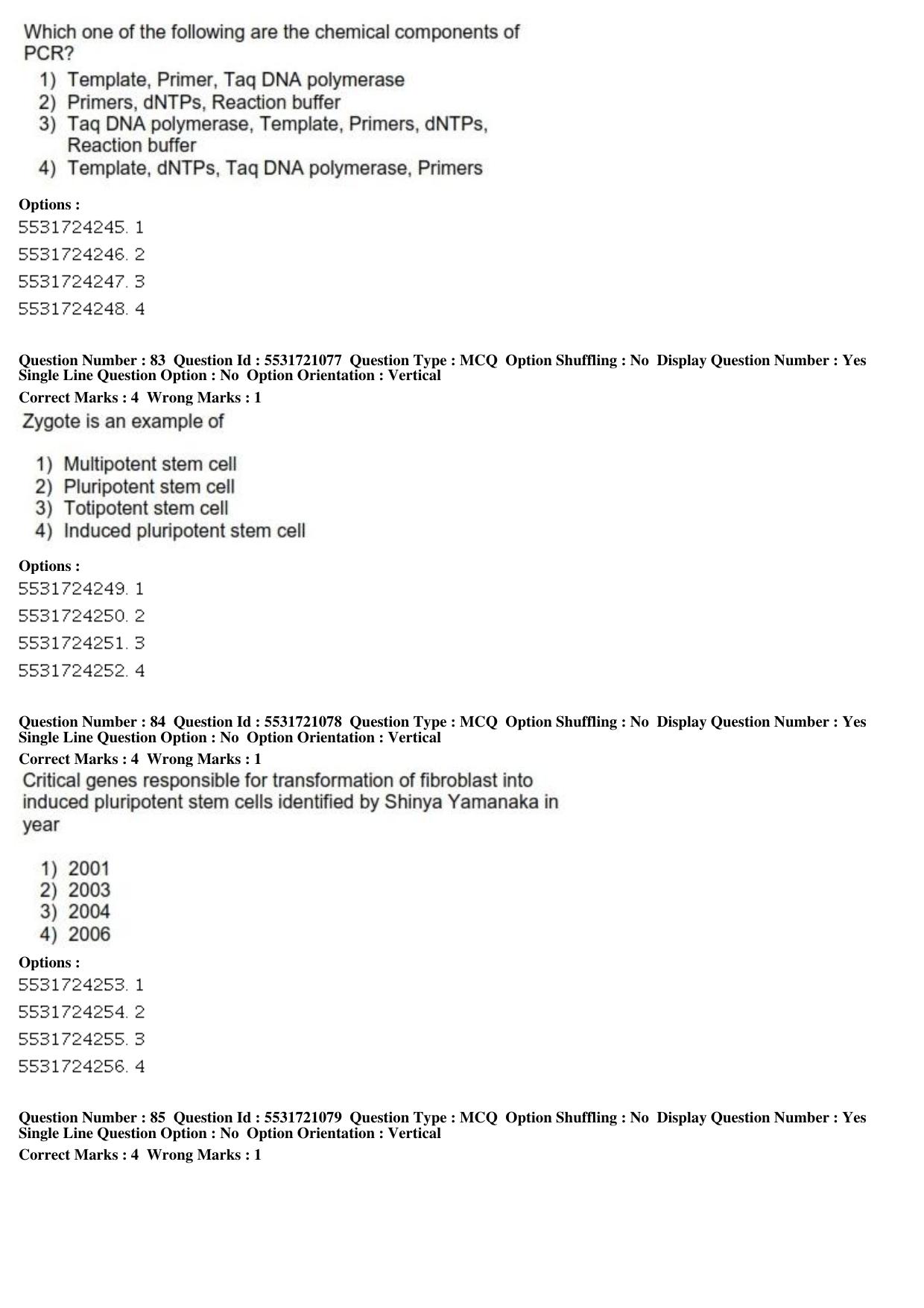ICAR AIEEA PG 2019 ANIMAL BIOTECHNOLOGY Question Paper - Page 26