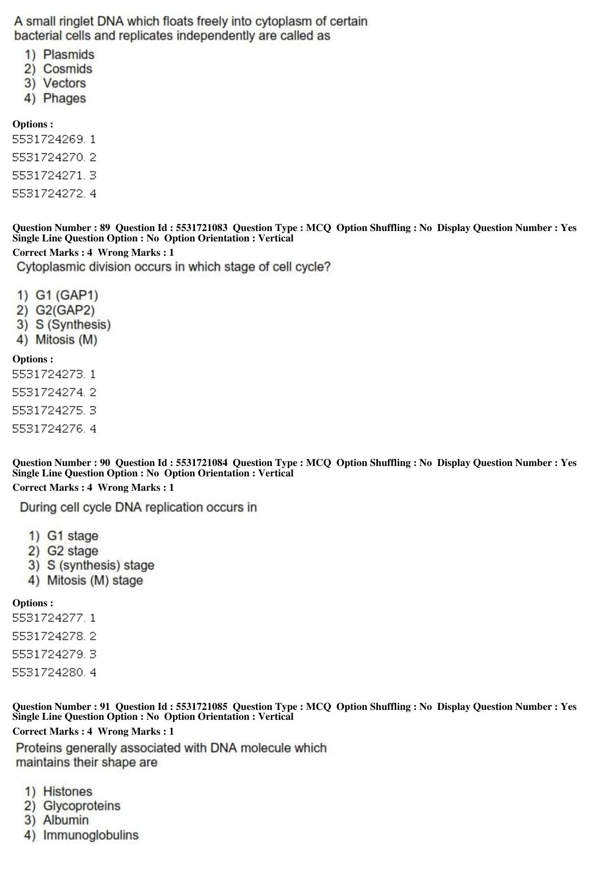 ICAR AIEEA PG 2019 ANIMAL BIOTECHNOLOGY Question Paper - Page 28
